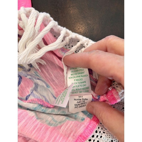 Lilly Pulitzer Alia Sea Beach Tunic Top Womens‎ Size S Bright Pink Resort Preppy - Picture 8 of 9